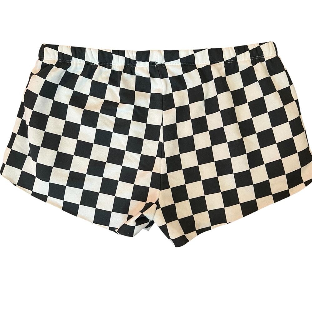 Women’s Grayson Threads Black and White Checkered Sweat Shorts